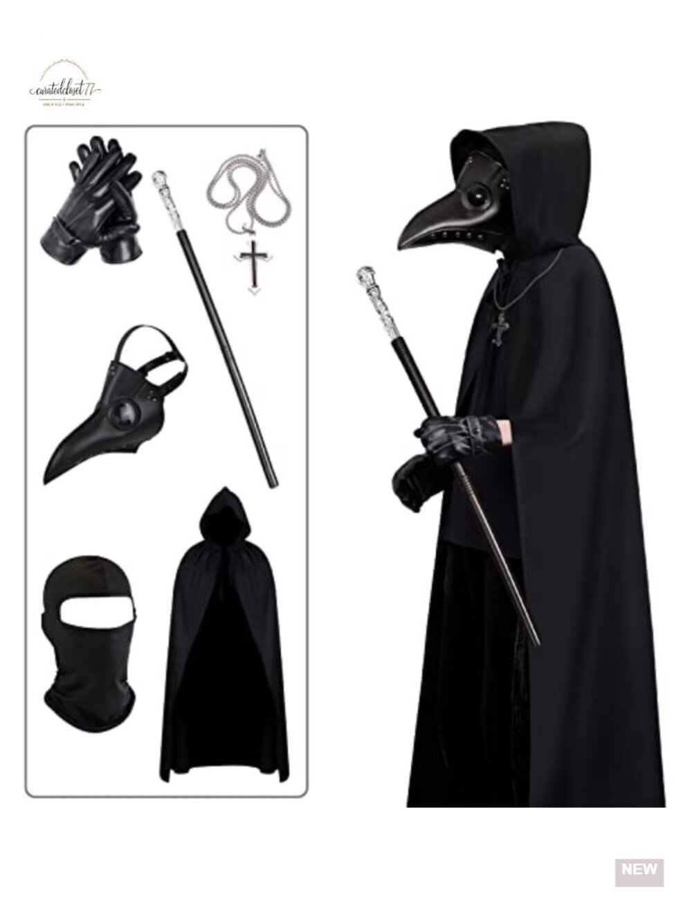 Plague Doctor Mask Faux Leather Steampunk Halloween Cosplay Costume